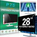 PYS 28 Inch Privacy Screen for 16:9 Widescreen Computer Monitor - Easy Removable Screen Filter Shield - Anti Glare & Blue Light - Anti Scratch Protector Film for Data Security