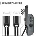 Gepicest Wrist Strap for Joycon 4 Pieces Switch Parts Accessories Controller Attachments Compatible with Joy Con, Dual Remote Comfort Controller Straps Black 2 Pairs