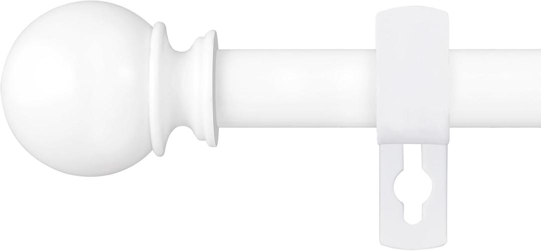 Curtain Rod Set for Windows 28 to 60 Inch - 5/8 White Heavy Duty - Decorative Window Curtains Rod with Brackets for Kitchen, Bathroom, Sliding Cafe Curtain Rods Door(2.4-5 Feet) (30-60"(1 Pack)
