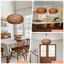 Arturesthome Large Rattan Pendant Light for Dining Room,2-Light Farmhouse Chandelier Wicker Chandelier Boho Hanging Light Fixture for Kitchen Foyer Restaurant