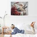 NATSUNO Christmas Santa Reindeer Tapestry, Christmas Wall Tapestry for Bedroom, Vintage Winter Xmas Santa Reindeer Tapestries Wall Hanging for Home Bedroom Living Room Decor, 50x60 Inches