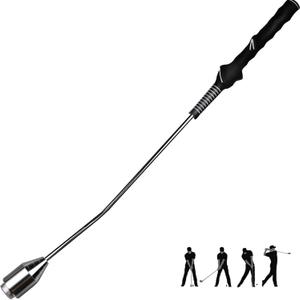 Golf Swing Trainer for Right-Handed Golfers, 25.5 in Weighted Training Club with Molded Training Grip, Stainless Steel Golf Practice Aid for Swing Tempo and Warm-Up