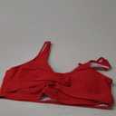 Fanuerg Women's Twist Front Bikini Top V Neck Push Up Padded Swimsuit Top Bathing Suits (XX-Large, 01- Red)