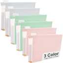 Y YOMA Legal Size - Pack of 6 Extra Capacity Hanging File Folders Accordion Decorative Reinforced File Folder Cute Colored Expandable Folder for Office Home with 1/5-Cut Adjustable Tabs, Pastel Color
