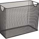 U Brands Desktop Hanging File Organizer, Black Mesh Metal, Letter Size, Steel Wire Document & Folder Organizer for Office Desk, Home, Classroom