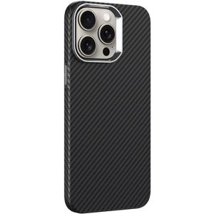 Magnetic Carbon Fiber Texture Case for iPhone 15 Pro Max, Compatible with Magsafe, with Metal Frame Camera Protection, Ultra Thin Lightweight Hard Case (iPhone 15 Pro Max)