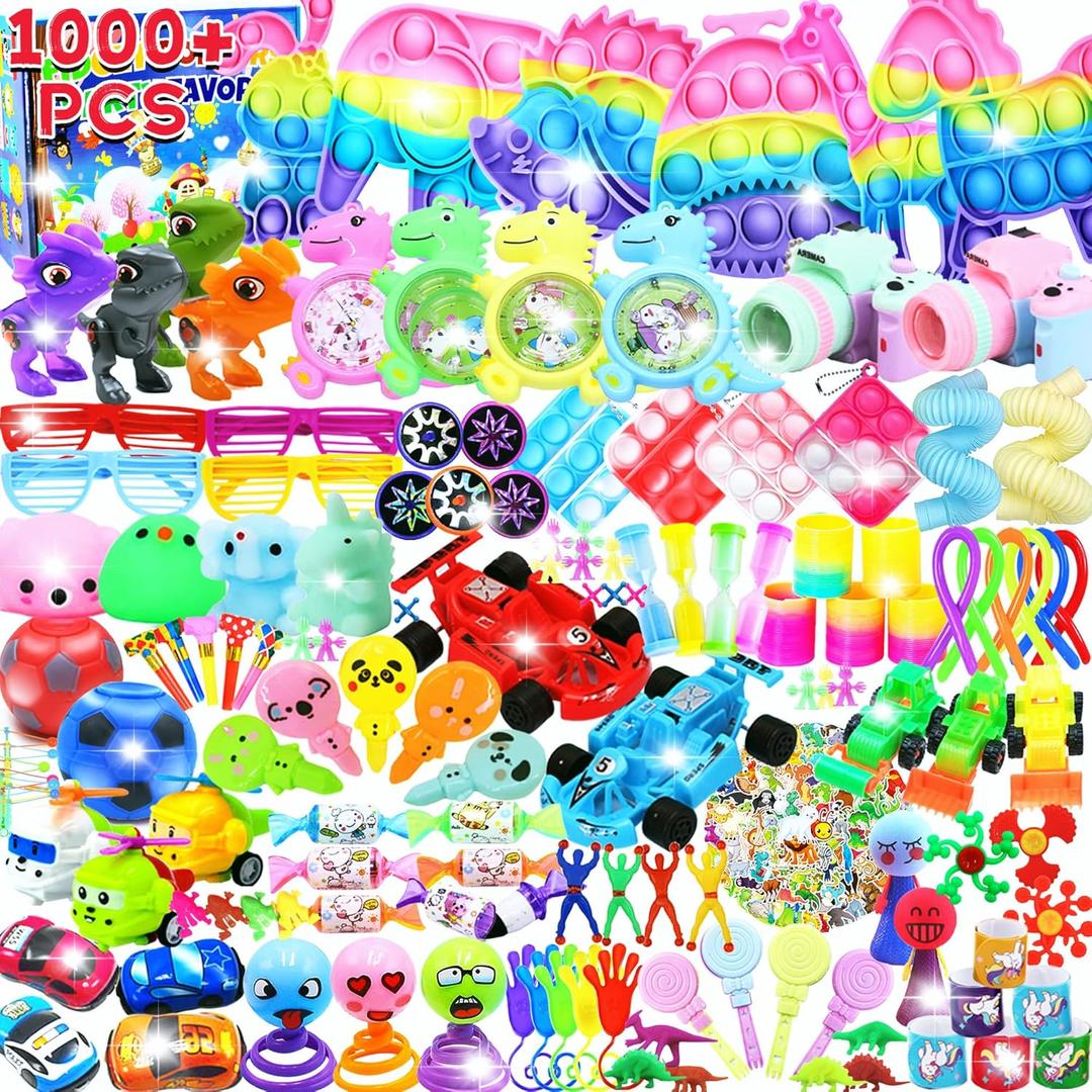 1000+ PCS Party Favors for Kids, Fidget Toys Pack, Christmas Stocking Stuffers,, Birthday Gift, Treasure Box, Goodie Bag Stuffers, Carnival Prizes, Toys Filler Sensory Toy for Classroom