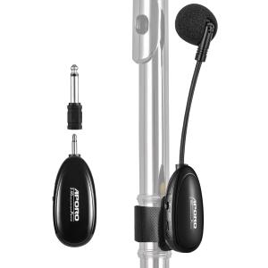 2.4G Wireless Flute Microphone Tie on Music Instruments Microphone, Wireless Receiver and Transmitter, for Flute and More