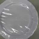 U-QE 100 Pieces White Plastic Plates - White Disposable Plates - Premium Hard Plastic Disposable Plates for Wedding and Party Use Including 50 Dinner Plates 10 '' & 50 Dessert Plates 7.5 ''