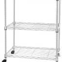 Whitmor 3 Tier Storage Shelving, Heavy Duty with Wheels, Adjustable Steel Organizer, 400 lbs Capacity per Shelf, Max 1200 lbs Total for Garage, Kitchen, Bathroom, 20" L x 14" W x 24" H, Chrome