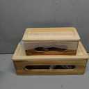 NATURE SUPPLIES Set of 2 Wooden Cable Management Boxes, Large and Medium Cord Organizer to Hide Wires and Power Strips for TV, Desk, Computer, Cable Storage and Organization, Dark Brown