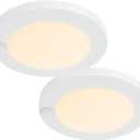 ZAGO LED 6" 120 Volts Closet Light Wired, PIR Motion Sensor Ceiling Disc Light, 15W, 1100 Lumens, CRI>80, 3000K Warm White for Closet, Laundry, Garage, Pantry, Wet Location, ETL, White, 2 Packs