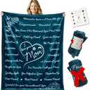 Mom Blanket - Birthday Gift for Mom from Daughter or Son, Soft Blue Fleece Throw with Meaningful Words, Cozy 65"×50" Sentimental Gift for Women
