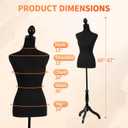 FDW Manikin 60-67Height Adjustable Female Dress Model Display Torso Body Tripod Stand Clothing Forms (Black, 60-67 Inches)