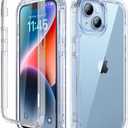 Lifedance Designed for iPhone 14 Case/iPhone 13 Case, Full-Body Rugged Protective Case with Built-in Screen Protector, 10 FT Military Grade Drop Protection Heavy Duty Shockproof Case, Clear