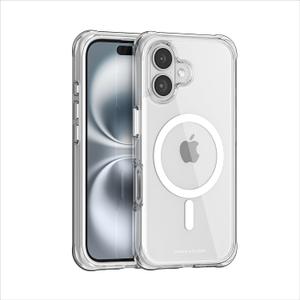 PULOKA for iPhone, Heavy Duty Shockproof Protection,Compatible with MagSafe Accessories,Drop Proof Cover (White, iPhone 16 Plus)