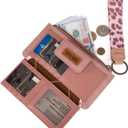X Wrangler Wallet for Women Ladies Female Card Cases & Money Organizers Wristlet with Wallet Large Clutch with Coin Purse Smooth Zipper and Rfid Lining (Pink)