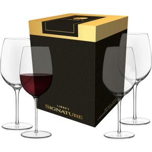 Libbey Signature Kentfield Wine Glasses, 20-Ounce, Set of 4, Made in USA, Dishwasher Safe, Classic Stemmed Glassware, Gift Box