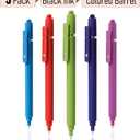 3 x RIANCY Gel Pens, 0.5mm Black Ink Quick Dry Ball Point Pens, Fine Point Smooth Writing Retractable Pens, Cute Aesthetic Gifts Set for Men Women Journaling, Office School Stationery Supplies Pack of 5