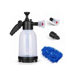 0.5 Gal Hand Pump Foam Sprayer, 68 oz Car Wash Foam Sprayer, Foaming Pump Sprayer with Two Adjustable Nozzles, Microfiber Wash Mitt, Ideal for Home Cleaning, Car Detailing, Garden Watering