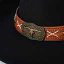 Wide Brim Cowgirl Hat Men Large Wide Brim Cowboy Hats for Women with Buckle Belt Classic Cowboy Outfits (Black, M)