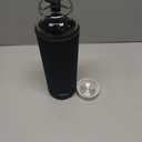 Glass Water Bottle 32 oz, Borosilicate Wide Mouth Glass Water Bottle with Neoprene Sleeve, BPA-Free Leak Proof Reusable for Hot Cold Drinks, Work, Gym, Home, 1 Pack (Black)