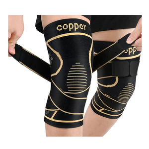 Copper Knee Brace for Women Men 2-Pack, Knee Compression Sleeve with Straps, Knee Braces for Knee Pain, Knee Support for Running Working