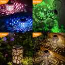 Replacement Solar Light Parts 2 Mode 2 Pack Warmwhite and RGB Color-Changing ,Solar Lights Replacement Top, Inserts for Lanterns, Waterproof DIY Outdoor Garden Patio Decor 3.53inch
