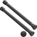 SPRING TENSION ROD 16-28inch | PACK OF 2, Black