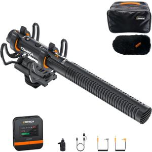 COMICA VM40 Shotgun Microphone with Wireless Modes, 48kHz/32-bit, 32GB Storage, Safety Audio Track, Super Cardioid Camera Mic for Filmmakers, Vloggers - Wireless Mic for Camera, Smartphone, PC
