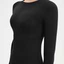 SUUKSESS Women Seamless Workout Long Sleeve Shirts Gym Athletic Running Yoga Tops (X-Small, Black)