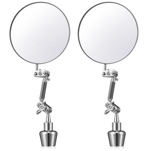 Kingdder 2 Pcs Circular Inspection Mirrors Magnetic Base Welding Mirror 3.15 Inch Round Swivel Angle Ball Joint Antenna Inspection Tools for Mechanical Welding Coffee Machine Maintenance