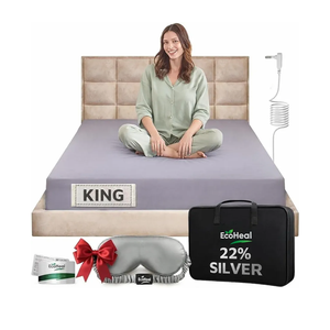 Luxury Grounding Sheets King 22% Silver Fiber, 74% Cotton, 4% Silk, Quality Certified Grounded Well Bed Sheet - Conductive Earth Fitted Sheet for Better Sleep, Grey