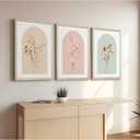 Watercolor Flower Wall Art Set of 3 Wildflower Floral Wall Decor Pictures Botanical Canvas Wall Art Vintage Prints Boho Flower Painting Minimalist Floral Poster for Bedroom Room 16x24 Inch Wood Framed