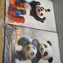 2Pcs Cute Panda Canvas Wall Art Nursery Baby Bear football Wall Decor Pictures Watercolor Animal Sports Painting Kids Room Posters Print for living Children Baby Bedroom Classroom Decoration (10L" x 8W")