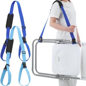 Sanwuta 2 Pcs Adjustable Beach Chair Carry Strap Camping Chair Straps for Shoulder Folding Beaches Backpacking Foldable Bikes (Dark Blue,light Blue)
