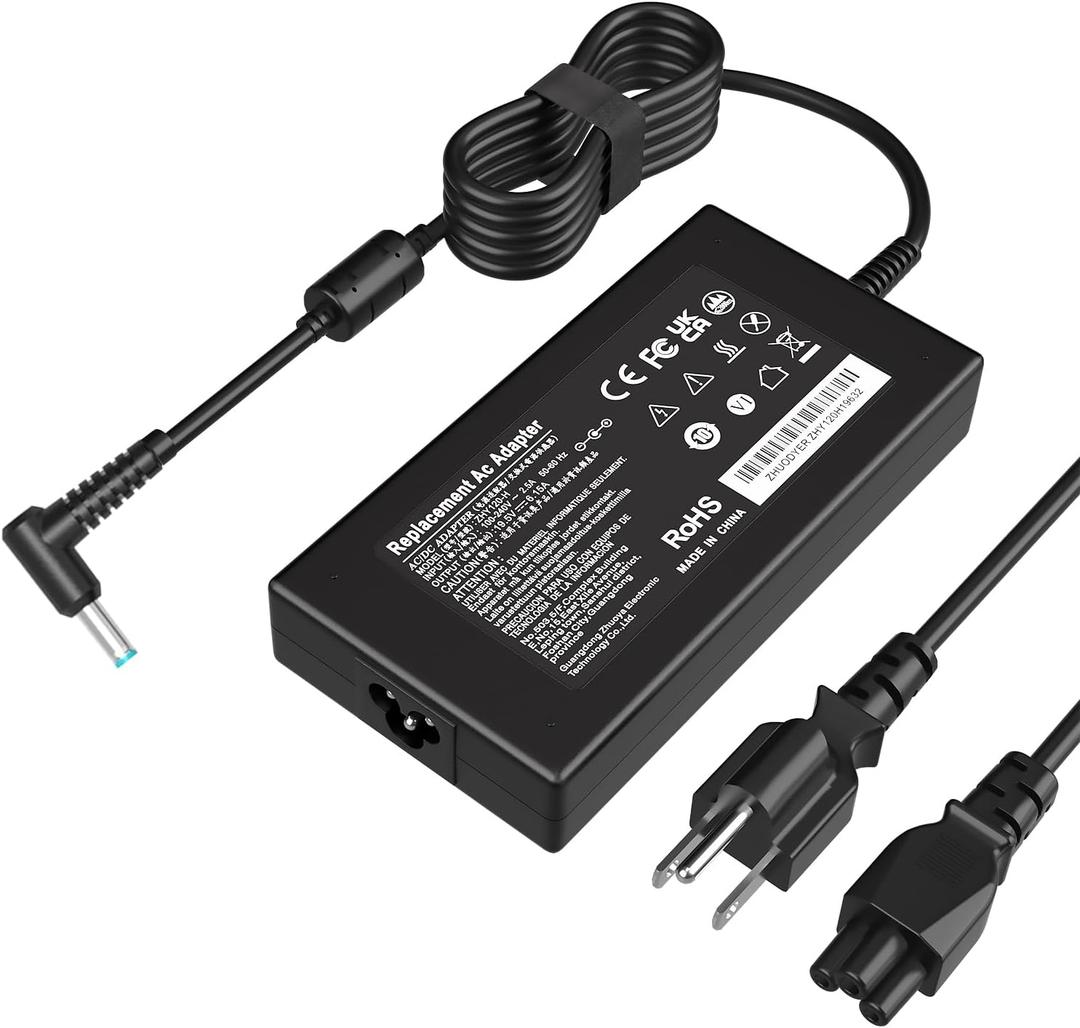 120W Laptop Charger for HP Docking Station Power Cord G5 USB-C/A Universal Dock G2 5TW13AA Envy 15 17 Series Omen 15-5000 5100 5200 710415-001 L41856-001 Power Supply-4.5 * 3.0mm