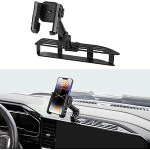 JOYTUTUS Metal Dash Mount Phone Holder Compatible with 2022-2025 Silverado & 2022-2025 Sierra with 13.4" Touchscreen | Custom Fit Phone Mount Expansion Platform| One-Hand Adjustable Clip