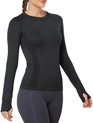 MathCat Workout Shirts for Women Long Sleeve, Workout Tops for Women, Quick Dry Gym Athletic Tops,Seamless Yoga Shirts, XS MathCat Workout Shirts for Women Long Sleeve, Workout Tops for Women, Quick Dry Gym Athletic Tops,Seamless Yoga Shirts, XS
