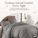 100% Organic Cotton Duvet Cover Twin Size - Naturally Soft Lightweight & Cooling Duvet Cover Set with Decorative Shams - Premium GOTS Certified 300 Thread Count Sateen Weave (Stone, Twin)