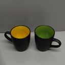 Qipecedm 6 Pack Porcelain Coffee Mugs Set, 12 Ounces Ceramic Coffee Mugs, Matte Black Coffee Mug, Restaurant Cups for Coffee, Tea, Cappuccino, Cocoa, Cereal, Black outside and Colorful inside