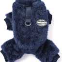 Dog Sweater for Small Dogs Fleece Dog Pjs Winter Warm Puppy Sweater Thermal Soft Stretchy Doggie XXS Doggie Clothes Outfits Cat Apparel (Navy Blue, XX-Small)