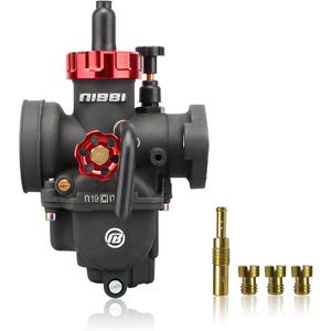 NIBBI Motorcycle Carburetor 19mm 50CC 70CC 100CC Carburetor PE19FL With Carburetor Jets Fit YAMAHA KAWASAKI SUZUKI Apollo Dirt Bike Mini Bike SSR TTR KYMCO SYM TAOTAO GY6 Scooter Moped