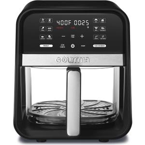 Gourmias 7-Quart Digital Air Fryer With Glass Basket, 12 One-Touch Presets, Oil-Free Crisp Technology, Touchscreen, Easy Clean, Large Family Capacity, Black