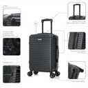 InUSA DEEP Luggage with GEL Handle | Spacious Traveling Suitcases, Travel Suitcase with Dual Spinner Wheels and Studs | 20 Inch Carry On Hardside Luggage | Black