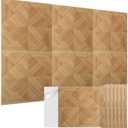 2 Pack Large Acoustic Panels,23.6 x 23.6 Inches Soundproof Wall Panels,Decorative Sound Panels,Self-Adhesive Acoustic Wall Panels,Decorative Soundproof Panels for Home Studio Office,Log color