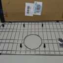 iPEGTOP Sink Bottom Grid 23" x 13", Stainless Steel Sink Protector Rear Drain with Corner Radius 2", Sink Grate Rack for Bottom of Kitchen Sink Single Bowl with Hole Cover, One Piece