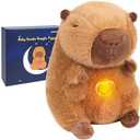 EASELR Soothe Snuggle Capybara Plush, Soothing Breathing Capybara Stuffed Animal for Anxiety Adults and Kids, Sleeping Capybara Plushies with Realistic Breathing Motion and Lights Music (D)
