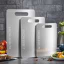 3Pack Titanium Cutting Board, 2025 New Upgrade 100% Pure Titanium Cutting Boards for Kitchen, Hygiene & Durability Non Stick Chopping Board, Double sided Cutting Board, Easy to Clean (M+L+XL