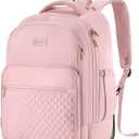 Arcoyard Rolling Backpack Carry On Luggage For Adults With Wheels, 40L Wheeled Backpack For Women, Travel Roller Backpack, Rolling Bag, Pink, 17-inch